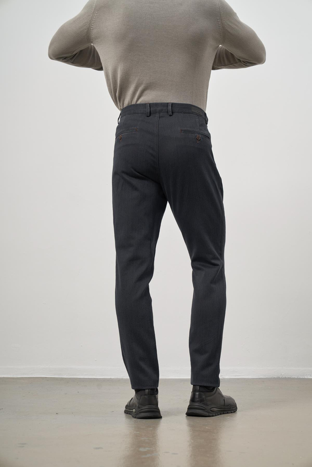 Siyah Düz Gabardin Comfort Fit Casual Pantolon 1003245154