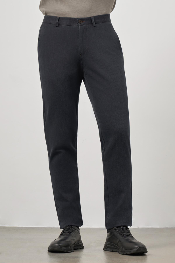 Siyah Düz Gabardin Comfort Fit Casual Pantolon 1003245154