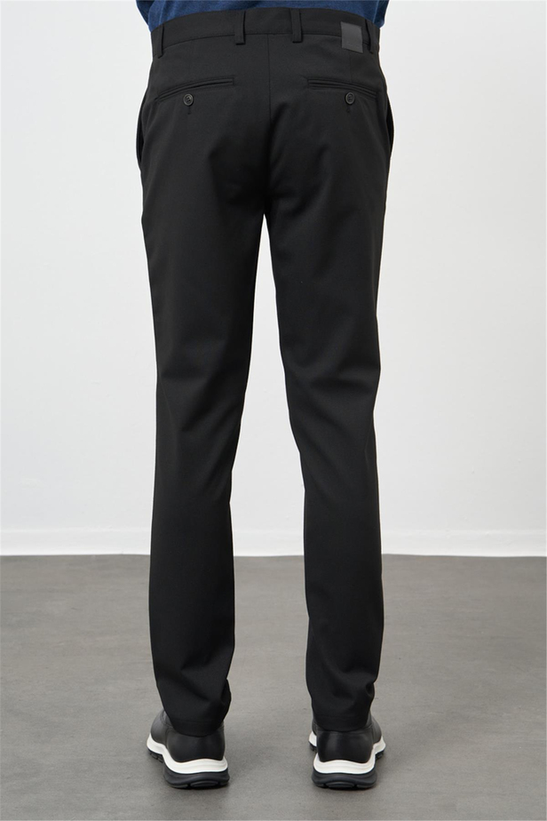 Siyah Düz Gabardin Slim Fit Casual Pantolon 1003245105