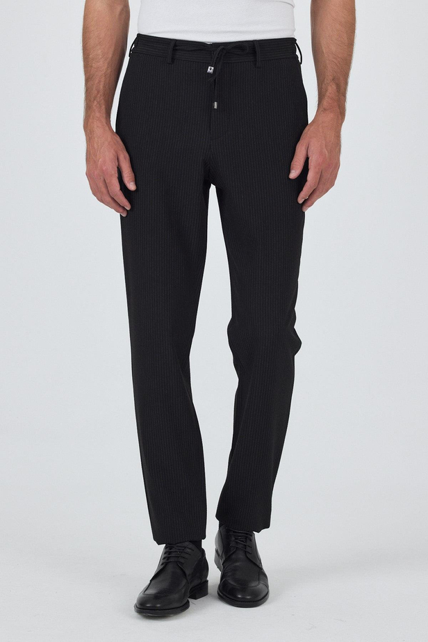 Siyah Esnek Yandan Cepli Casual Comfort Fit Jogger Pantolon 1003250117