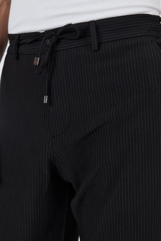 Siyah Esnek Yandan Cepli Casual Comfort Fit Jogger Pantolon 1003250117