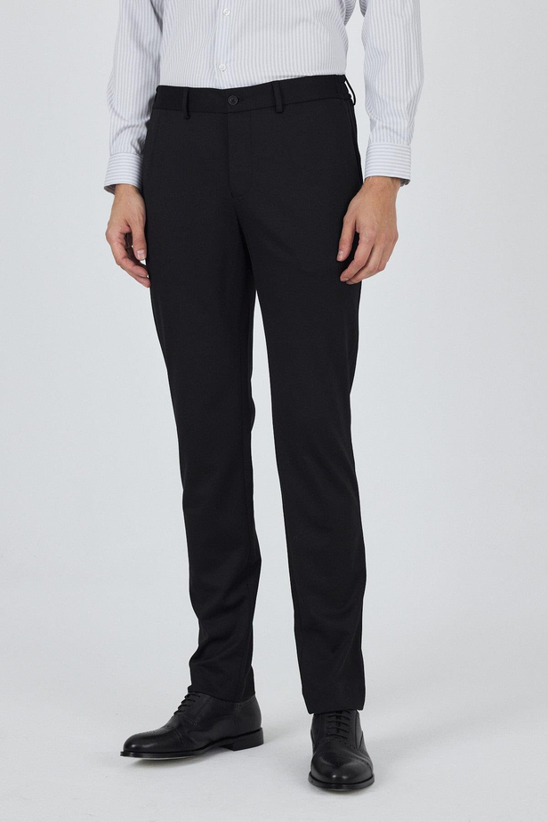 Siyah Esnek Yandan Cepli Casual Slim Fit Jogger Pantolon 1003250157