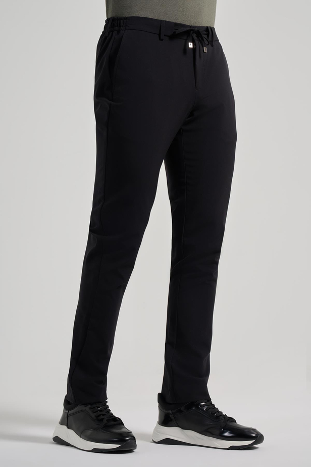 Siyah Esnek Yandan Cepli Casual Slim Fit Jogger Pantolon 1003250118