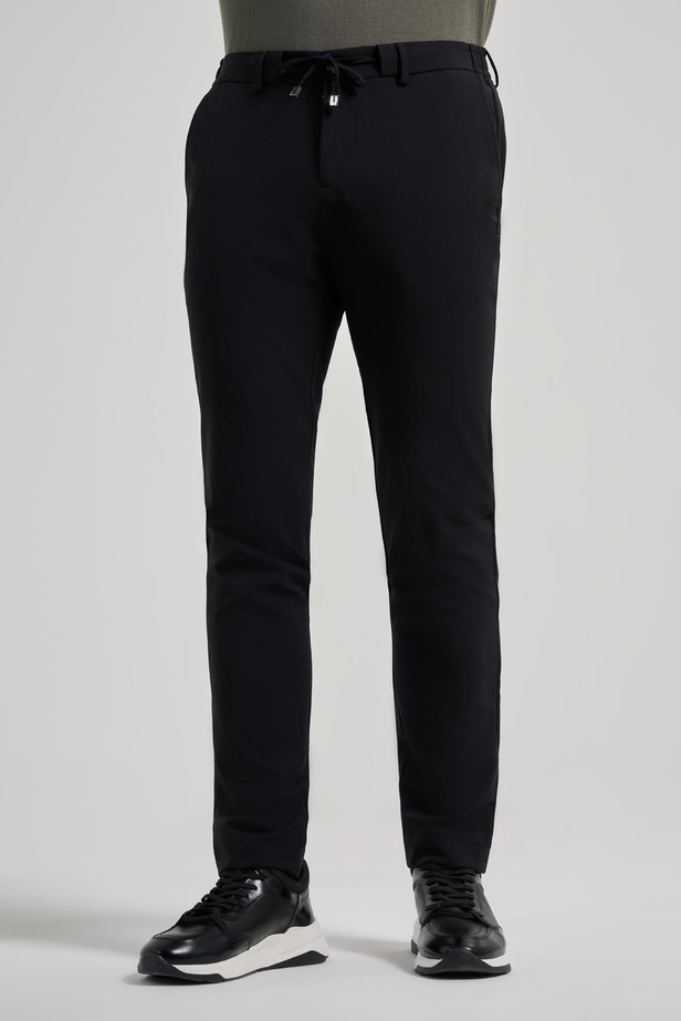 Siyah Esnek Yandan Cepli Casual Slim Fit Jogger Pantolon 1003250118