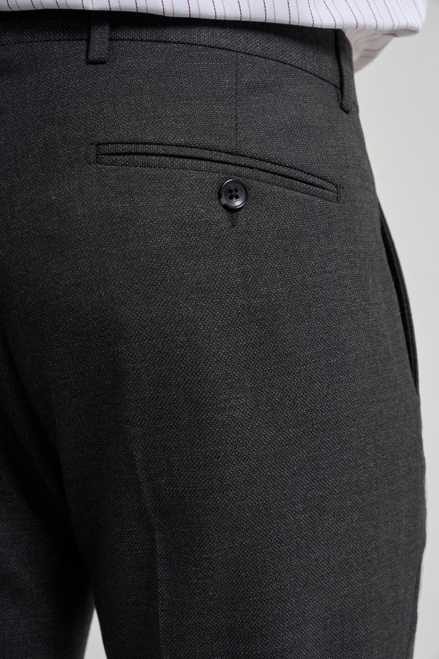 Siyah Esnek Yandan Cepli Slim Fit Classic Pantolon 1003250160