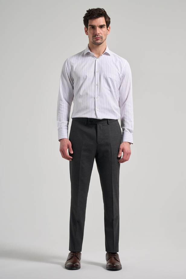 Siyah Esnek Yandan Cepli Slim Fit Classic Pantolon 1003250160