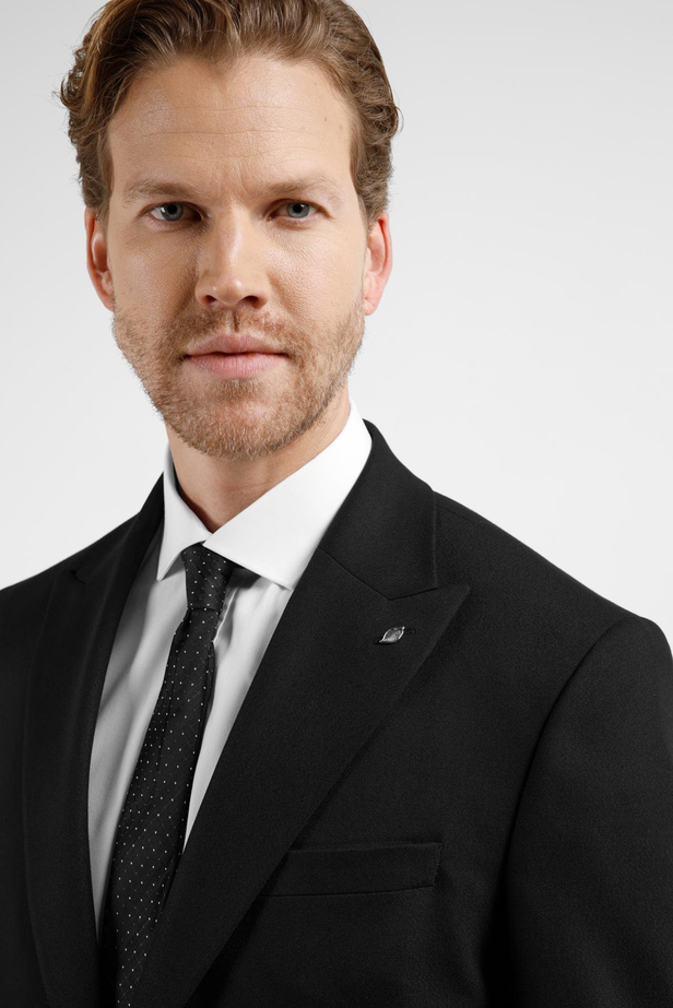 Siyah Kırlangıç Yaka Tam Astar 6 Drop Slim Fit Takım Elbise 1001255162