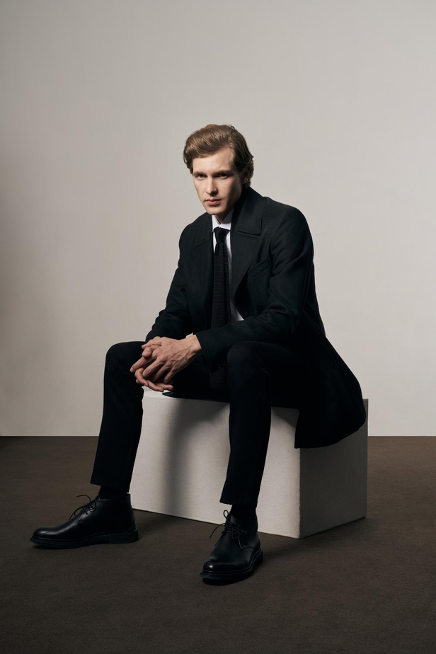 Siyah Mono Yaka Classic Comfort Fit Esnek Kaşe Kaban 1008255160