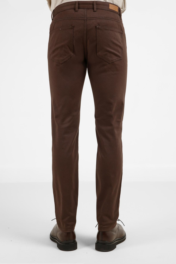 Sütlü Kahverengi 5 Cep  Düz Paça Pamuklu Slim Fit 5 Cep Casual Pantolon 1003255154