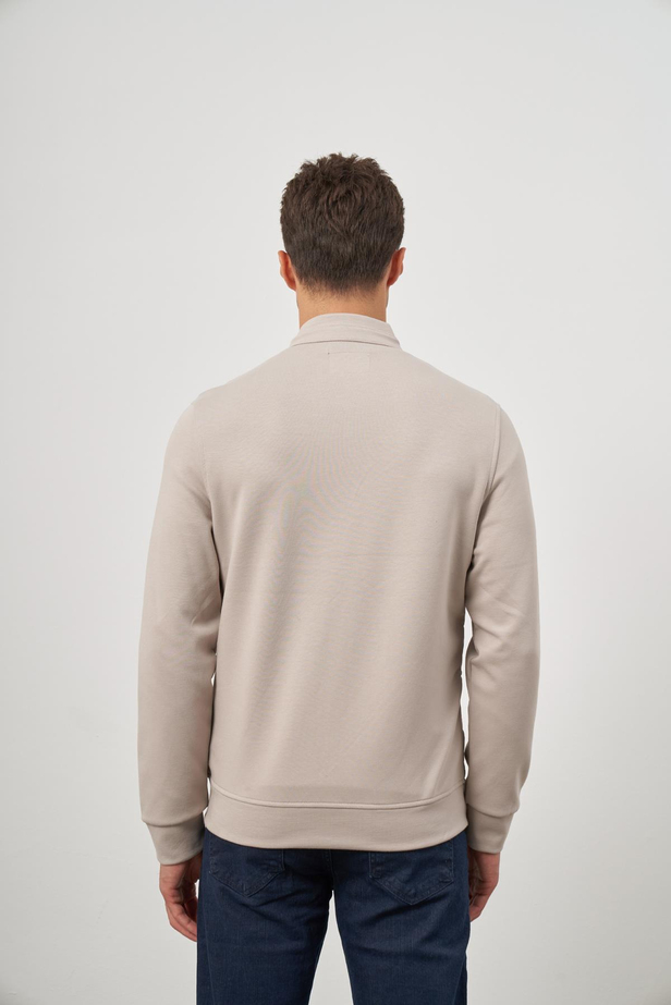 Taş Rengi Kapitone Dik Yaka Astarlı Slim Fit Dar Kesim Klasik Mont 1007245154