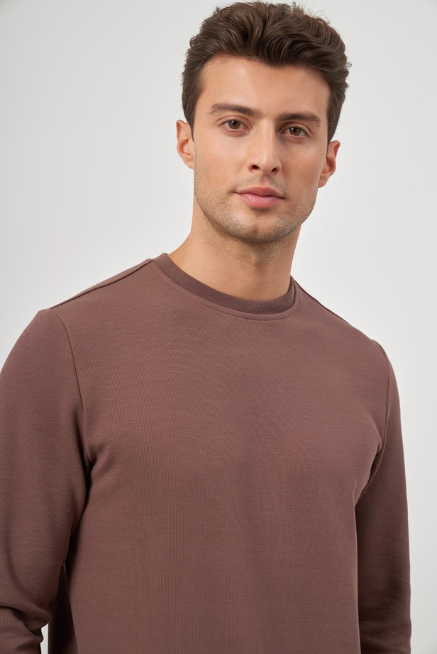 Toprak Örme Bisiklet Yaka Pamuklu Casual Slim Fit Dar Kesim Sweatshirt 1013245150