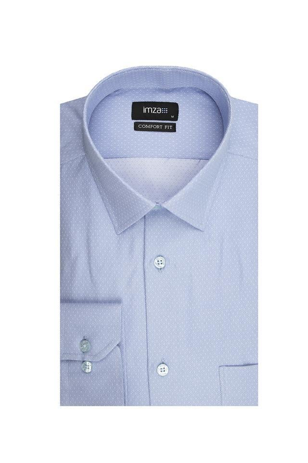 Uzun Kol Armürlü Sert Yaka Cepli Comfort Fit Rahat Kesim Klasik Gömlek 1004220271-M