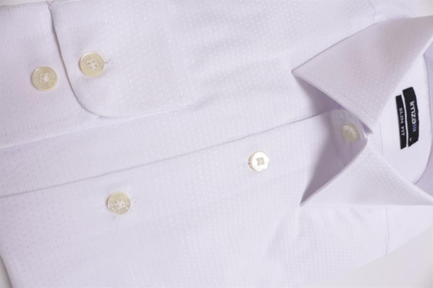 Uzun Kol Armürlü Sert Yaka Cepsiz Pamuklu Slim Fit Dar Kesim Klasik Gömlek 1004225152-S