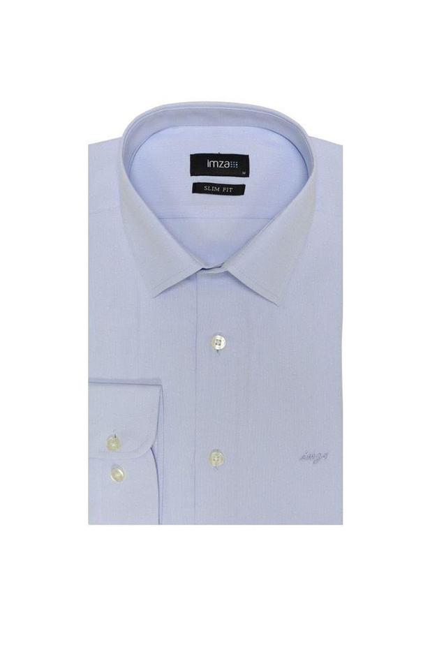 Uzun Kol Armürlü Sert Yaka Cepsiz Slim Fit Dar Kesim Klasik Gömlek 1004225150-S
