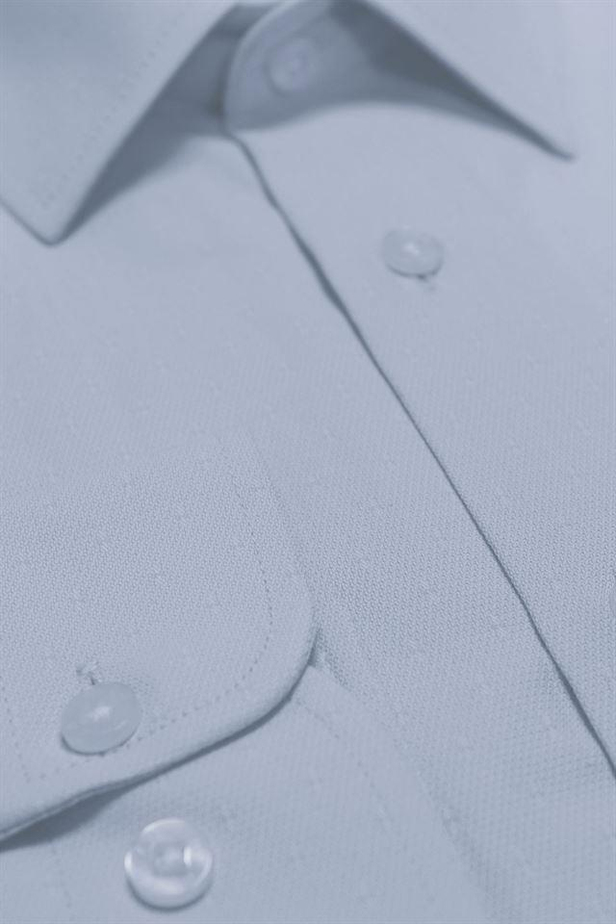 Uzun Kol Armürlü Sert Yaka Cepsiz Slim Fit Dar Kesim Klasik Gömlek 1004225150-S