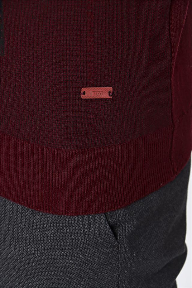 Uzun Kol Desenli Jakarlı Bisiklet Yaka Comfort Fit Rahat Kesim Klasik Triko 1012225162-S