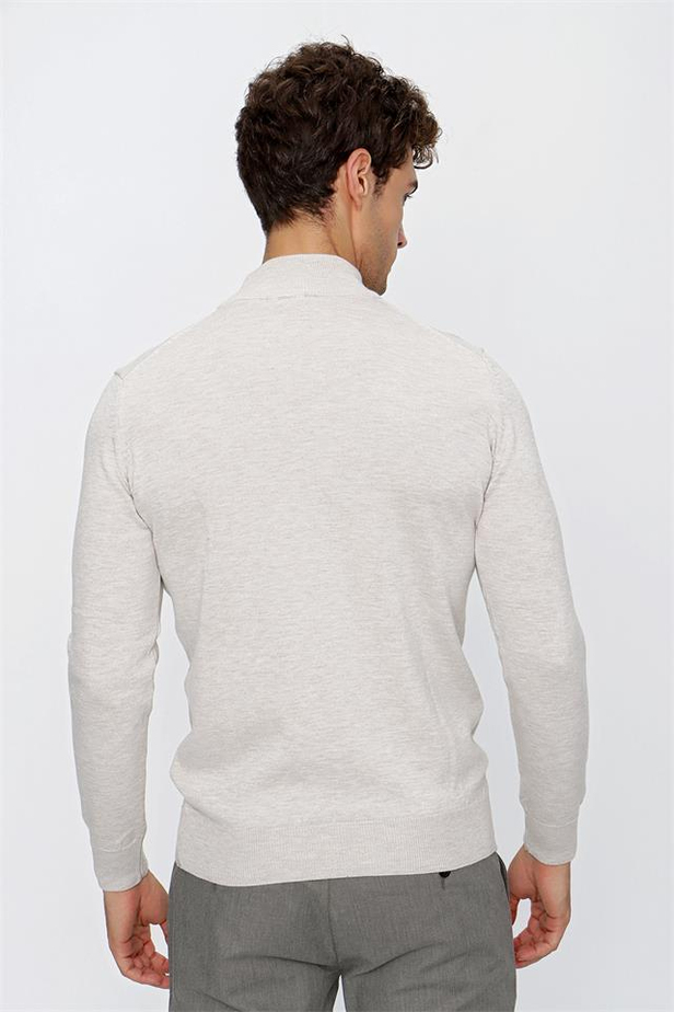 Uzun Kol Örme Yarım Balıkçı Yaka Comfort Fit Rahat Kesim Klasik Triko 1012225001-S