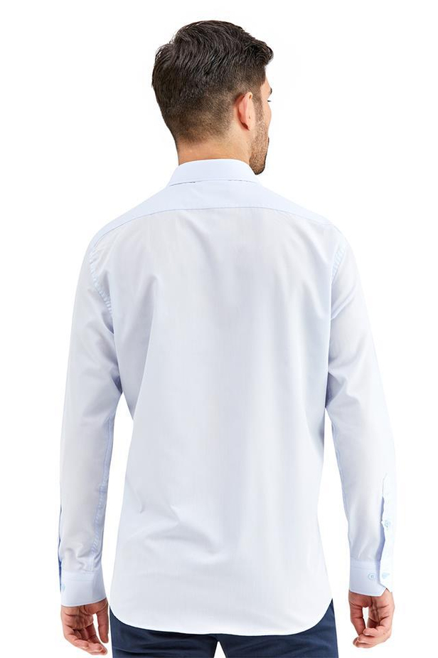 Uzun Kol Sert Yaka Cepli Comfort Fit Rahat Kesim Klasik Gömlek 1004220941-M