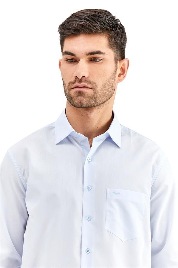 Uzun Kol Sert Yaka Cepli Comfort Fit Rahat Kesim Klasik Gömlek 1004220941-M