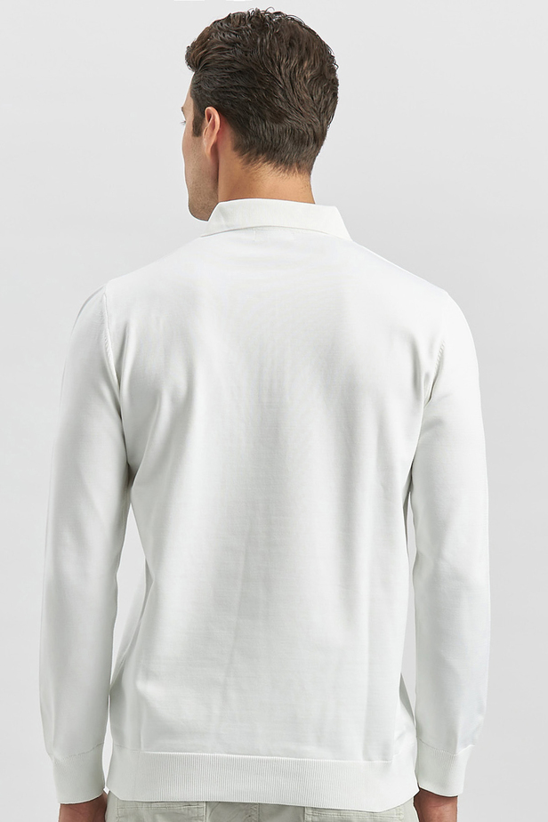 Uzun Kollu Örme Polo Yaka Slim Fit Dar Kesim Triko 1012245150