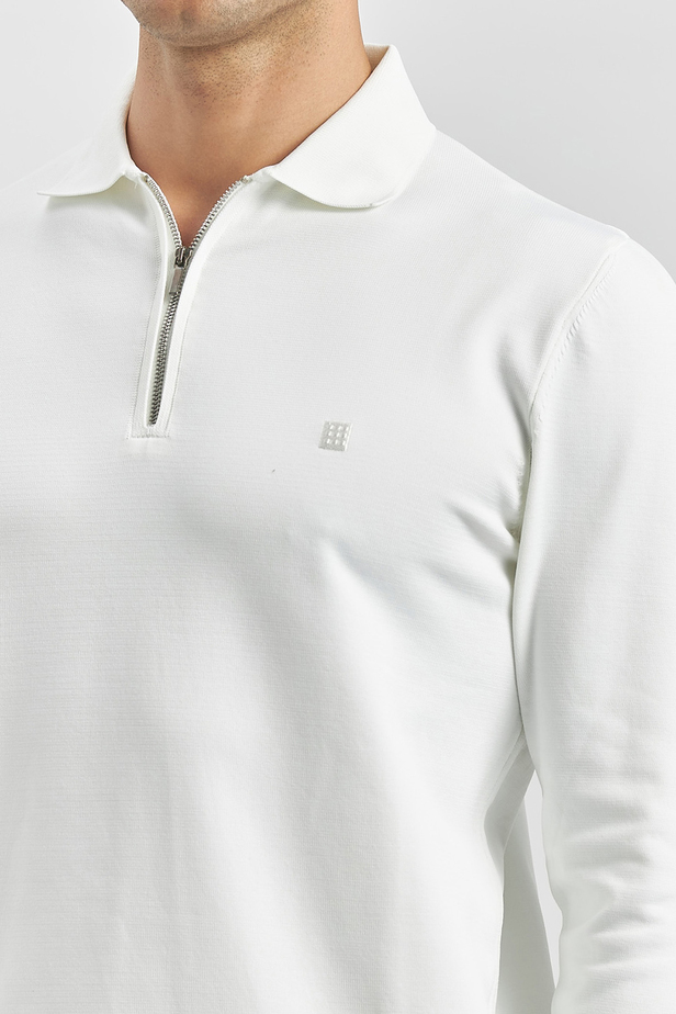 Uzun Kollu Örme Polo Yaka Slim Fit Dar Kesim Triko 1012245150