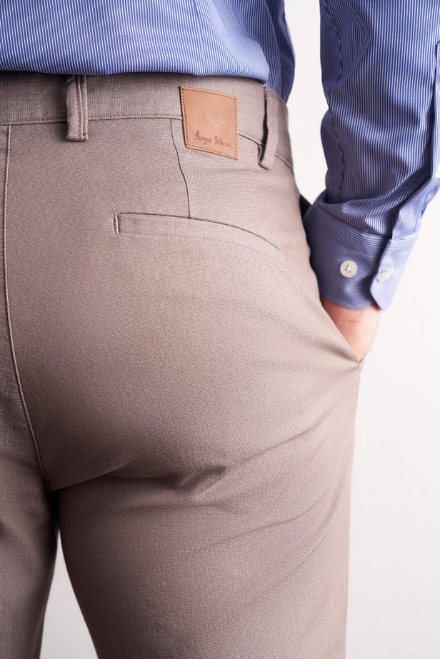 Vizon Yan Cep Düz Paça Pamuklu Slim Fit Chino Casual Pantolon 1003255165