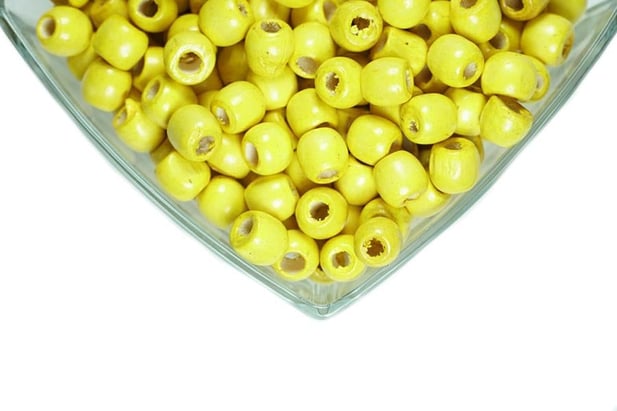 Sarı Ahşap Boncuk 13-14 mm 100 gr