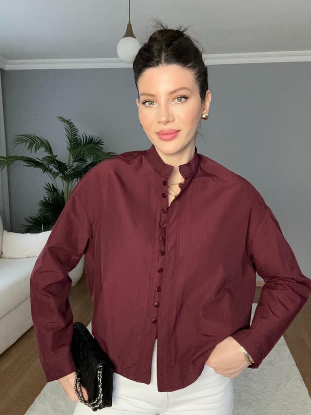  Emily Bordo Gömlek 
