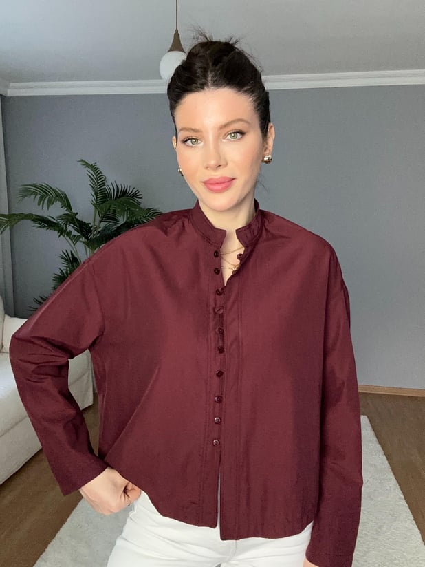  Emily Bordo Gömlek 