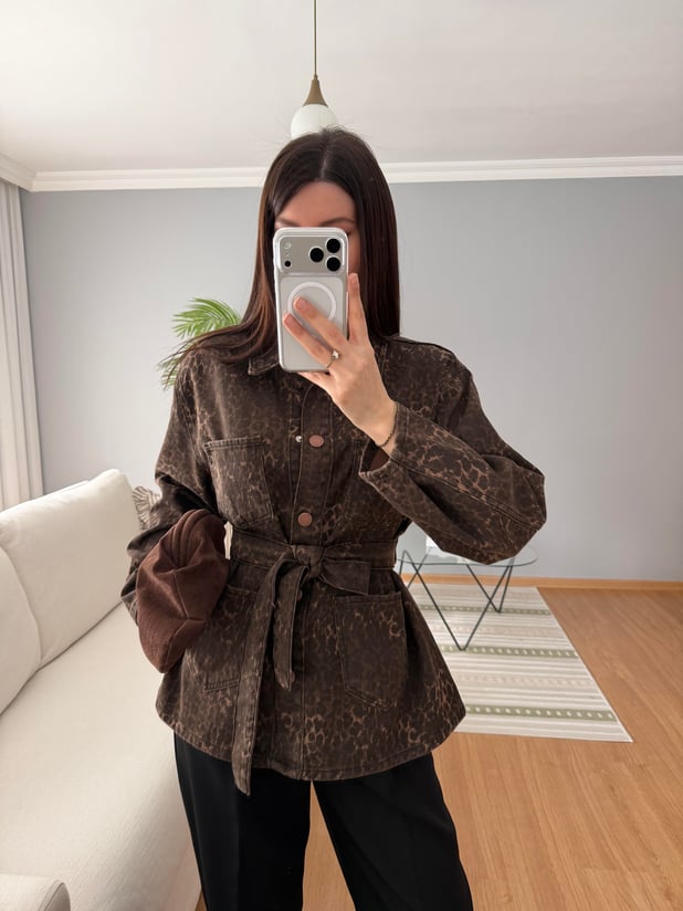  Jungle Leopar Desenli Ceket
