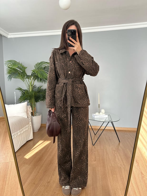  Jungle Leopar Desenli Ceket