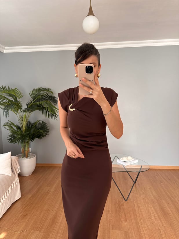 Aurora Kahve Elbise 