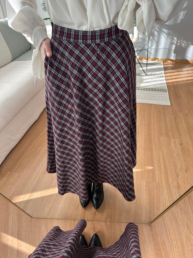 Bordo Ekose Etek