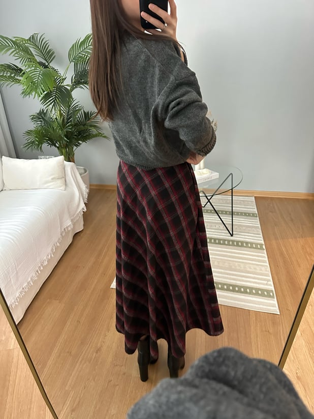 Bordo Kareli Etek