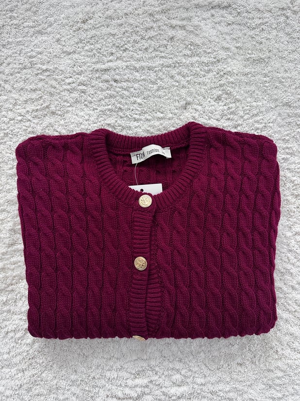 Bordo Yarım Kol Triko