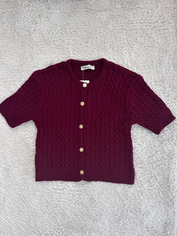 Bordo Yarım Kol Triko