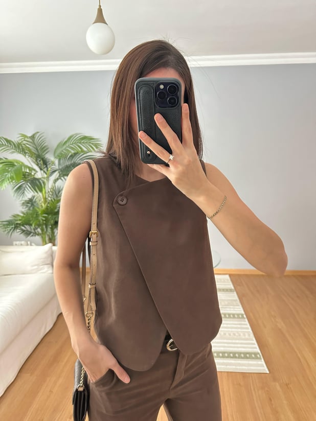 Çapraz Düğme Detaylı Takım