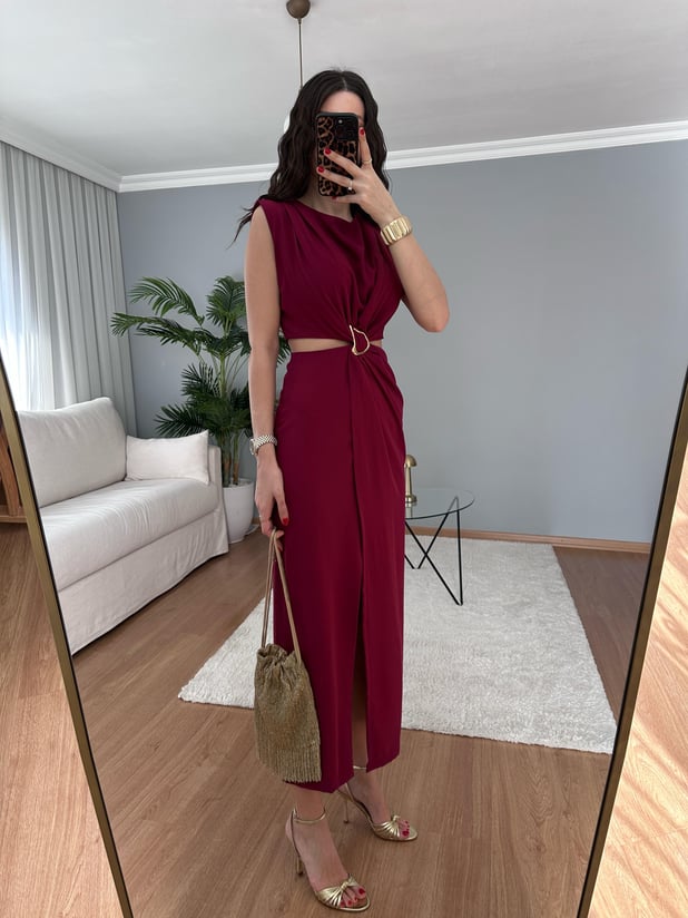 Chic Mürdüm Elbise