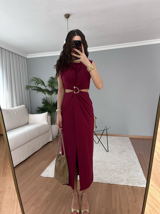 Chic Mürdüm Elbise