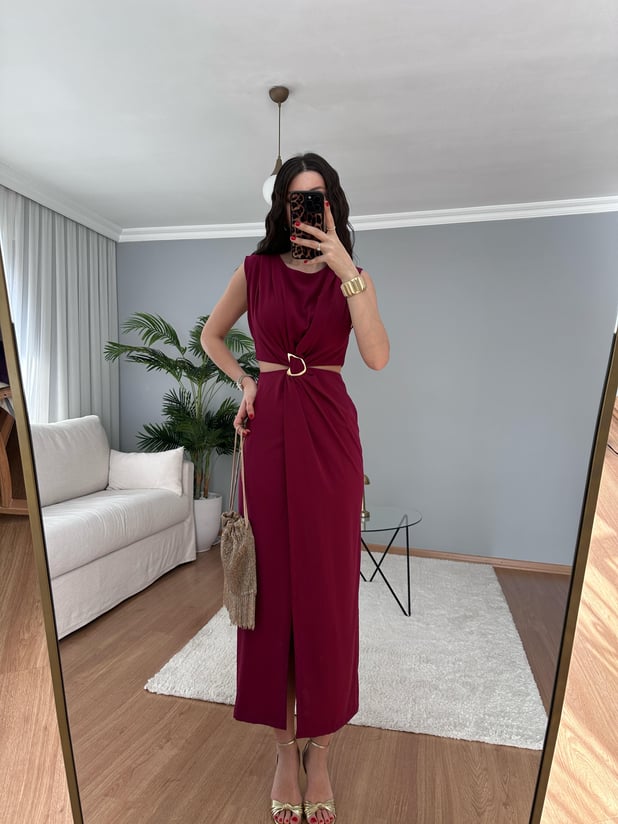Chic Mürdüm Elbise