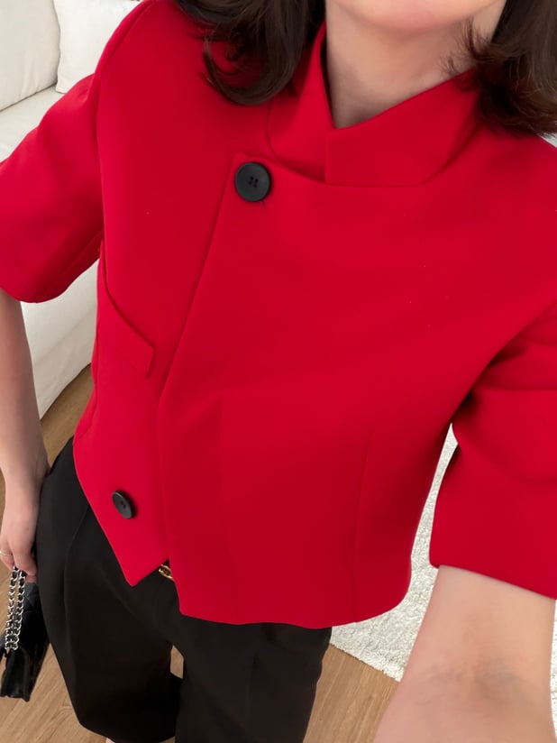 Dik Yaka Crop Ceket