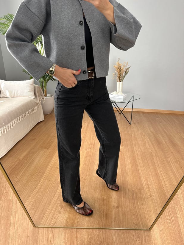 Düz Kesim Antrasit Jean