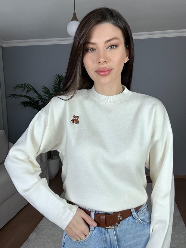 Ekru Teddy Triko
