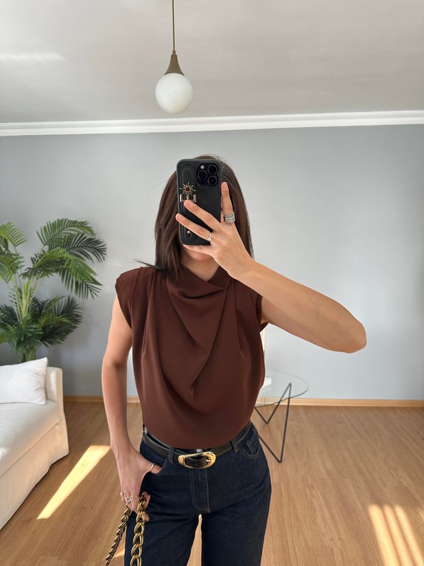 Esten Kahve Degaje Bluz