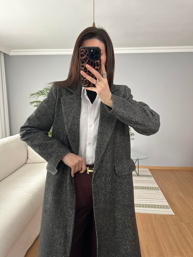 Füme Rengi Çizgili Meleni Kaban