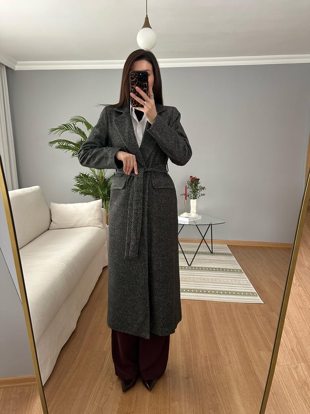 Füme Rengi Çizgili Meleni Kaban