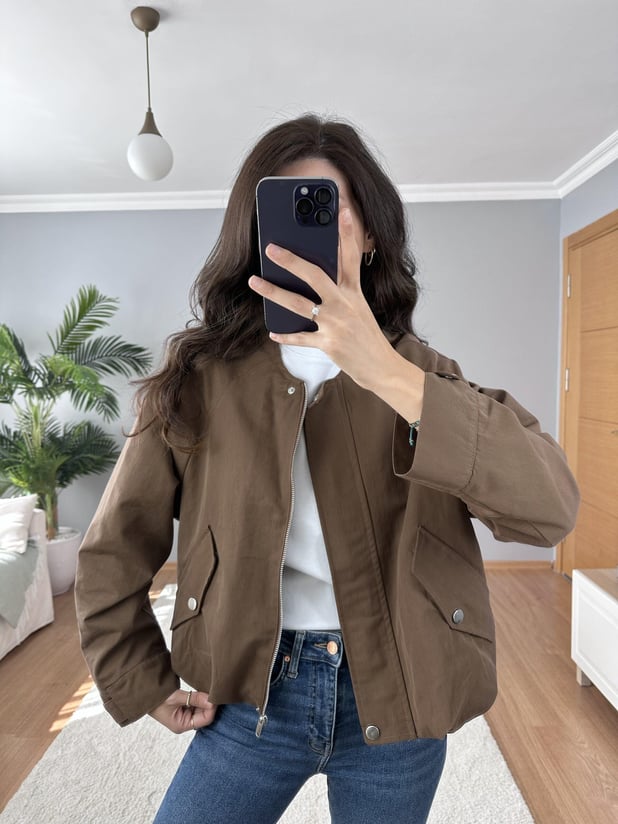 Kahve Bomber Ceket 