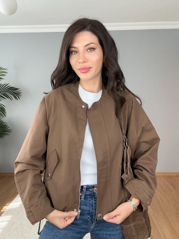 Kahve Bomber Ceket 