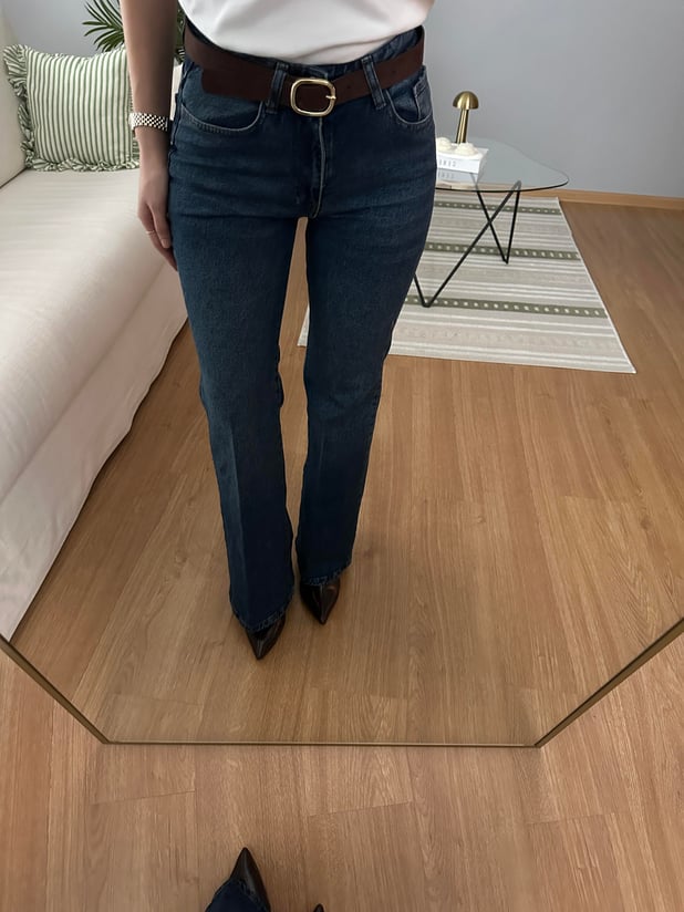 Kemerli Flare Kesim Jean