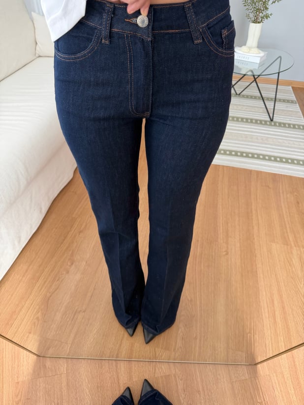 Koyu Lacivert Flare Kesim Jean